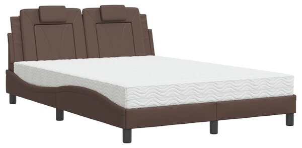 Postel Viana s matrací hnědá 120 x 200 cm umělá kůže 3208784