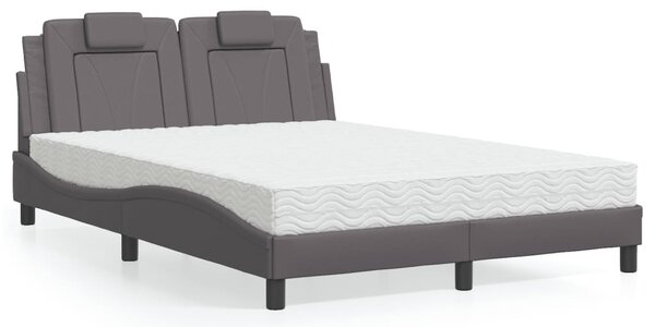 Postel Viana s matrací šedá 120 x 200 cm umělá kůže 3208785