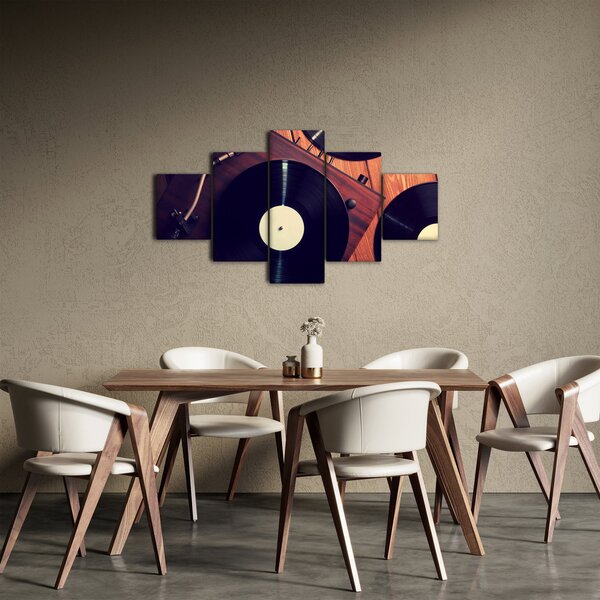 Obraz gramofonových desek (125x70 cm)