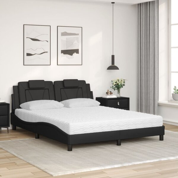 Postel Viana s matrací černá 160 x 200 cm umělá kůže 3208803