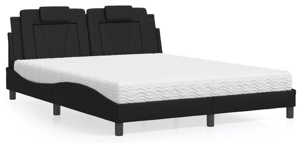 Postel Viana s matrací černá 160 x 200 cm umělá kůže 3208803