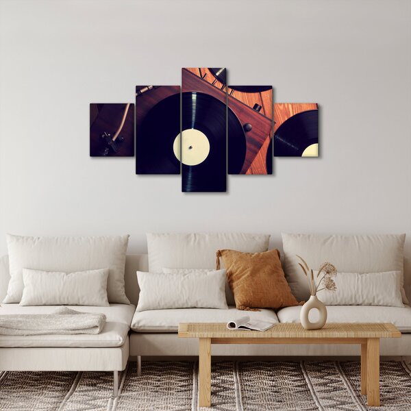 Obraz gramofonových desek (125x70 cm)
