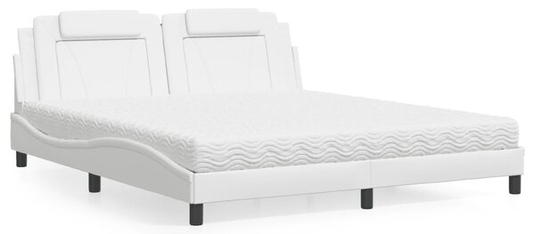 Postel Viana s matrací bílá 180 x 200 cm umělá kůže 3208811