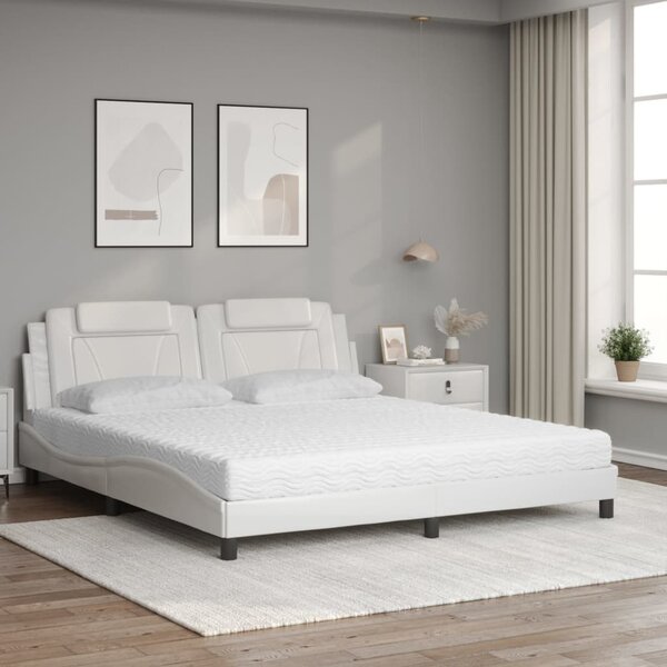 Postel Viana s matrací bílá 180 x 200 cm umělá kůže 3208811
