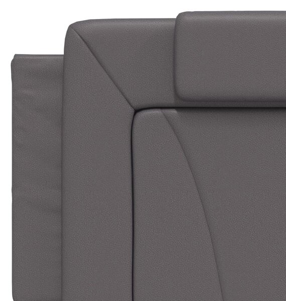 Postel Viana s matrací šedá 160 x 200 cm umělá kůže 3208806