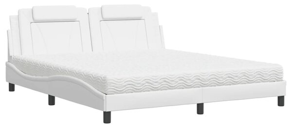 Postel Viana s matrací bílá 180 x 200 cm umělá kůže 3208811