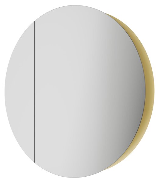 Zrcadlová skříňka do koupelny s osvětlením Talos LED Picasso Style zlatá/bílá Ø 60 cm - kvalitní zrcadlová skříňka s přepínačem - koupelnová zrcadlová skříňka