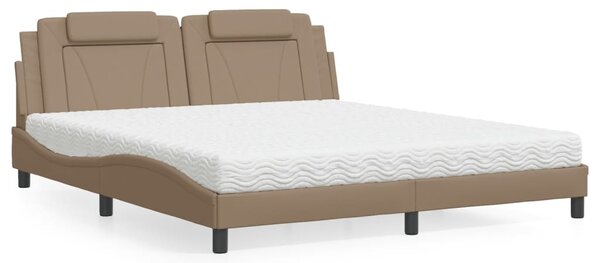 Postel Viana s matrací cappuccino 180 x 200 cm umělá kůže 3208814
