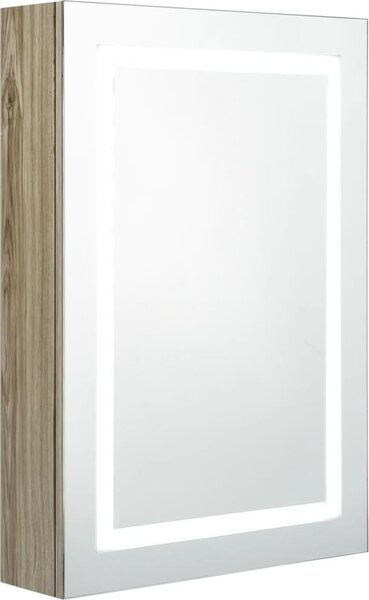 LED koupelnová skříňka se zrcadlem dub 50 x 13 x 70 cm