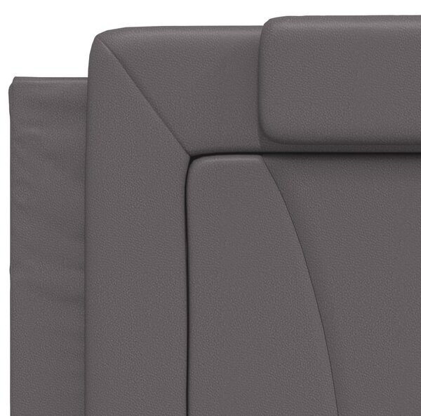 Postel Viana s matrací šedá 200 x 200 cm umělá kůže 3208820