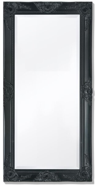 Nástěnné zrcadlo barokní styl 100 x 50 cm černé