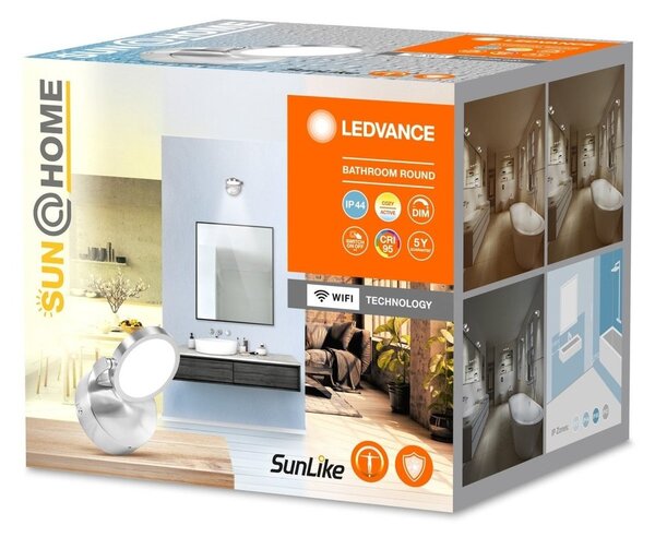 Chytré WiFi LED koupelnové světlo IP44 ROUND, laditelná bílá