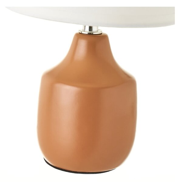 Bílo-hnědá keramická stolní lampa s textilním stínidlem (výška 24 cm) – Casa Selección