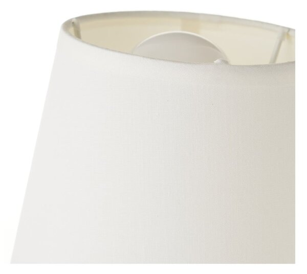 Bílo-hnědá keramická stolní lampa s textilním stínidlem (výška 24 cm) – Casa Selección