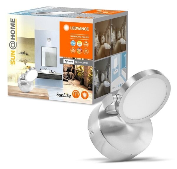 Chytré WiFi LED koupelnové světlo IP44 ROUND, laditelná bílá