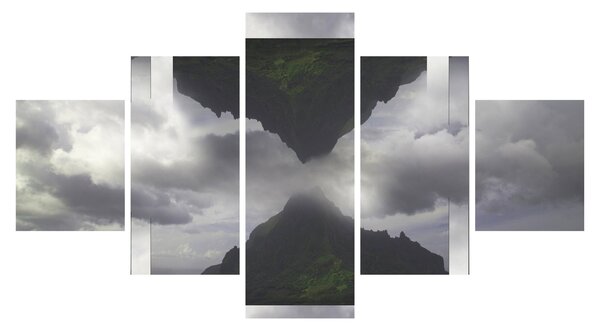 Obraz - Hory na Islandu, geometrická koláž (125x70 cm)