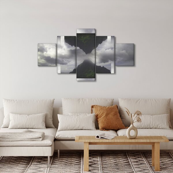 Obraz - Hory na Islandu, geometrická koláž (125x70 cm)
