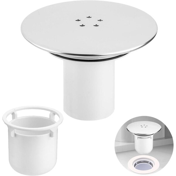 Odpadní sítko pro sprchovou vanu – zachytávač vlasů – 90 mm – 115 mm – s bílou odtokovou mřížkou