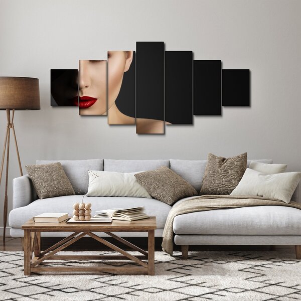 Obraz - Portrét ženy v klobouku (210x100 cm)