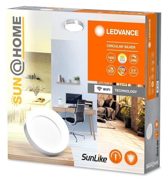 WiFi stropní svítidlo stříbrné CIRCULAR WHITE, laditelná bílá