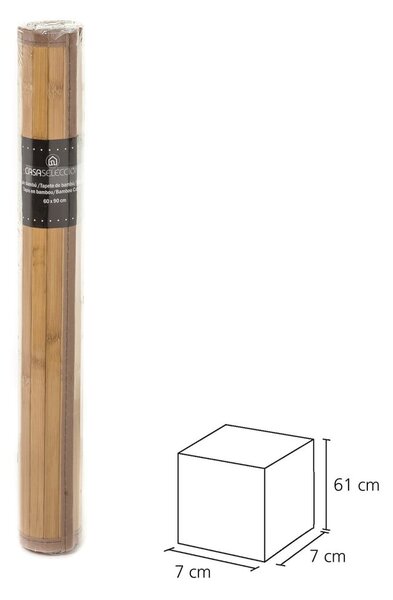 Tmavě hnědý bambusový koberec 60x90 cm – Casa Selección