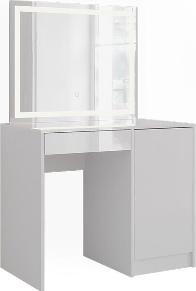Toaletní stolek Vicco Sherry Bílá/bílý vysoký lesk 89.8 cm s LED zrcadlem, Model 57706