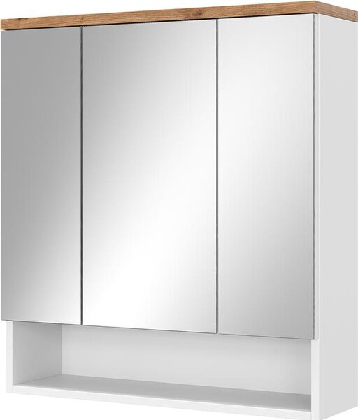 Koupelnová zrcadlová skříňka Vicco Eden Bílá vysoký lesk 70 x 77.5 cm se 3 dveřmi, Model 40085