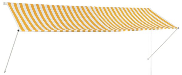 Zatahovací markýza žluto-bílá 350 x 150 cm