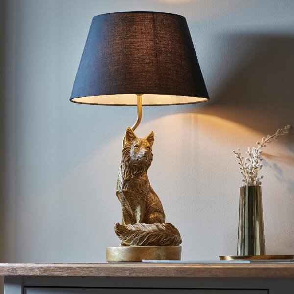 Endon 106796 - Stolní lampa FOX 1xE14/6W/230V černá/mosaz