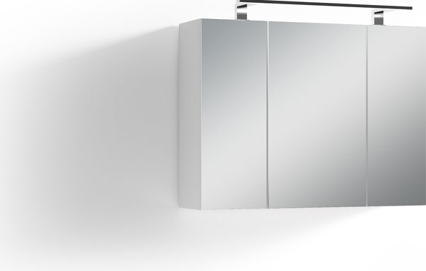 ByLIVING Zrcadlová skříňka Spree, šířka 80 cm, s LED osvětlením, s vypínačem a zásuvkovou skříňkou, koupelnová skříňka se zrcadlovými dvířky