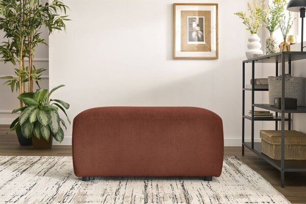 -25 % Dny MOMENTI– Bobochic Paris Terakotově oranžová manšestrová podnožka Enjoy 92 x 48 cm