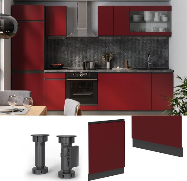 Čelní panel myčky Vicco R-Line Červená 60 cm bez pracovní desky, Model 54618