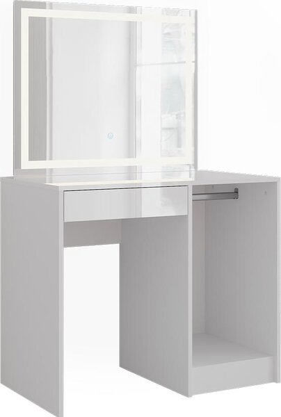 Toaletní stolek Vicco Sherry Bílá/bílý vysoký lesk 89.8 cm s LED zrcadlem, Model 57690