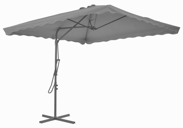 Zahradní slunečník s ocelovou tyčí 250 x 250 cm antracitový