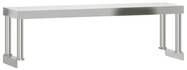 Kuchyňský pracovní stůl s horní policí 110 x 55 x 120 cm nerez 3208899