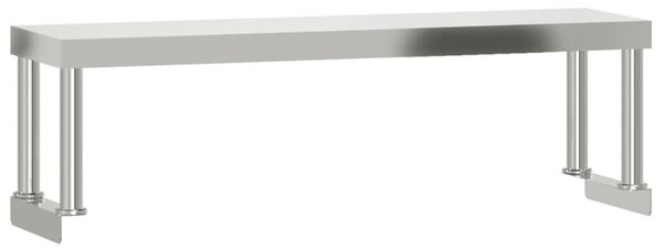 Kuchyňský pracovní stůl s horní policí 110 x 55 x 120 cm nerez 3208901