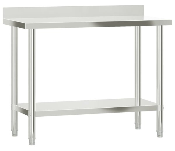 Kuchyňský pracovní stůl s horní policí 110 x 55 x 120 cm nerez 3208900