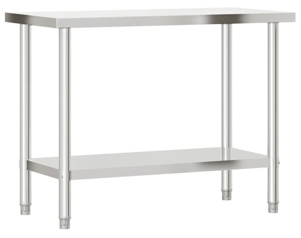 Kuchyňský pracovní stůl s horní policí 110 x 55 x 120 cm nerez 3208899