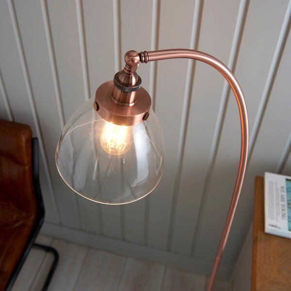 Endon 77862 - Stojací lampa HANSEN 1xE27/40W/230V měděná