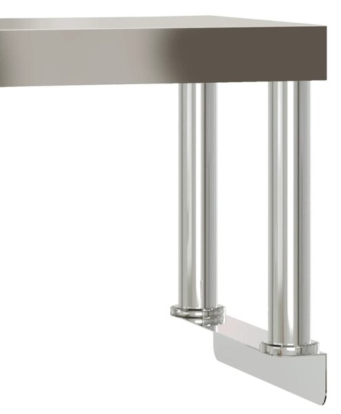Kuchyňský pracovní stůl s horní policí 110 x 55 x 120 cm nerez 3208900