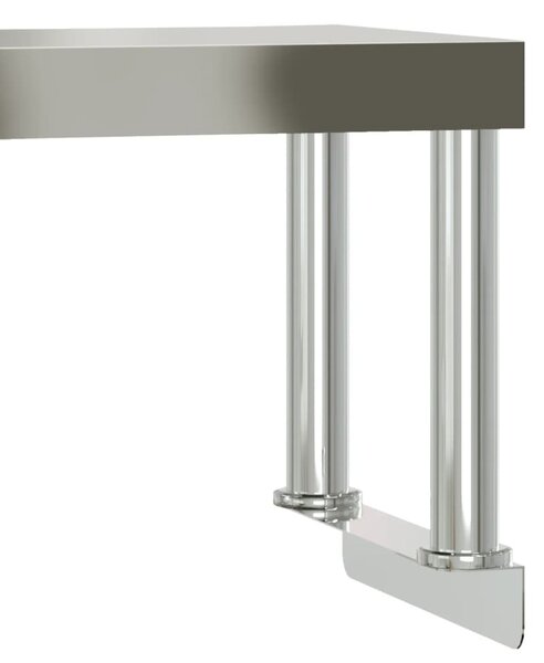 Kuchyňský pracovní stůl s horní policí 110 x 55 x 120 cm nerez 3208899