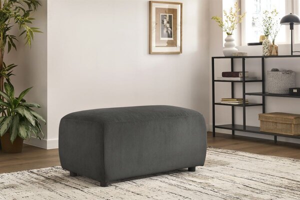 -25 % Dny MOMENTI– Bobochic Paris Tmavě šedá manšestrová podnožka Enjoy 92 x 48 cm