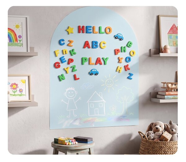 Samolepící magnetická fólie na zeď ve tvaru oblouku 100 × 80 cm - béžová