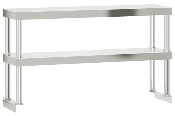 Kuchyňský pracovní stůl s horní policí 110 x 55 x 150 cm nerez 3208908