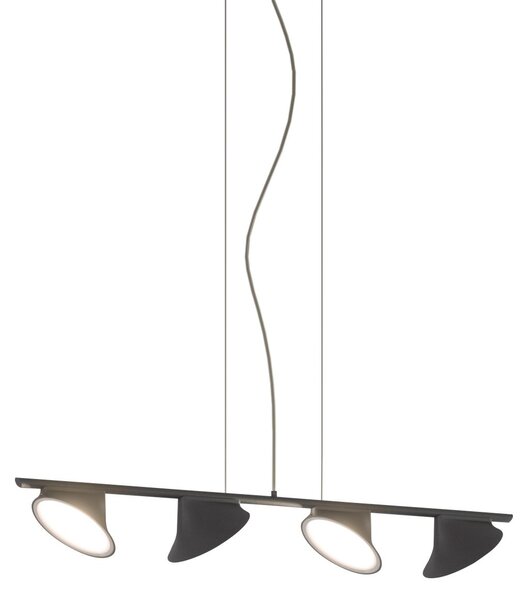 Axolight Orchid, antracitové závěsné svítidlo, závěsné svítidlo, 4x15W LED 3000K, stmívatelné, délka 133,5cm