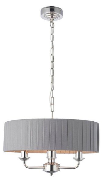 Endon 94394 - Lustr na řetězu HIGHCLERE 3xE14/40W/230V tmavě šedá/lesklý chrom