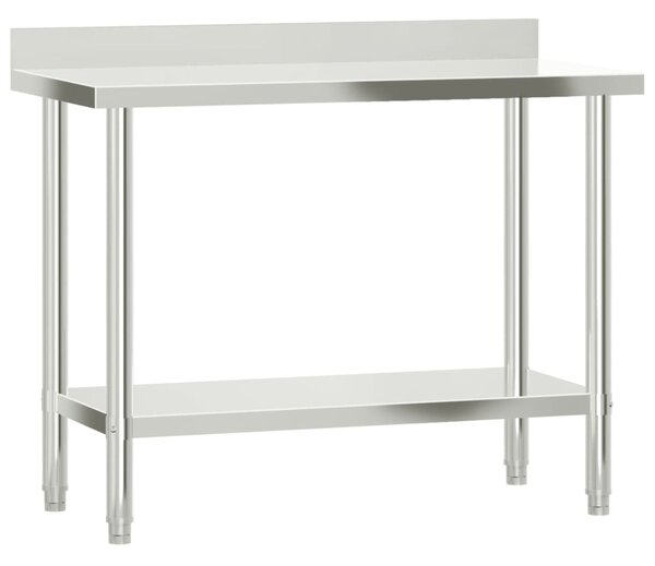 Kuchyňský pracovní stůl s horní policí 110 x 55 x 150 cm nerez 3208908