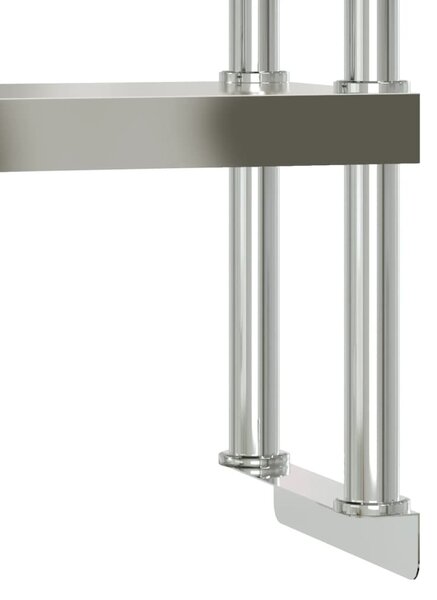 Kuchyňský pracovní stůl s horní policí 110 x 55 x 150 cm nerez 3208907