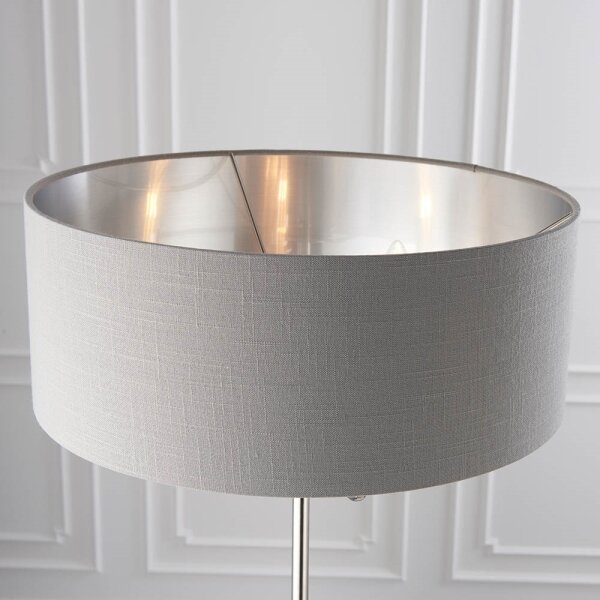 Endon 94378 - Stojací lampa HIGHCLERE 1xE14/40W/230V šedá/lesklý chrom