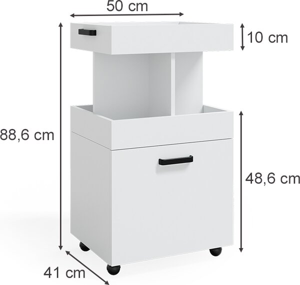 Přesouvání skříň Vicco Kamber Bílá 50 x 88.6 cm, Model 37514